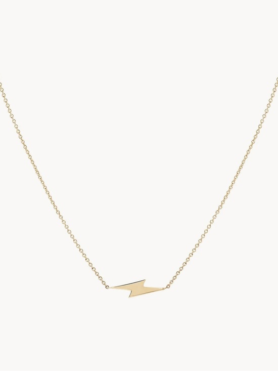 bluboho Jewelry - Bluboho 14k Yellow Gold Everyday Little Lightning Bolt Necklace